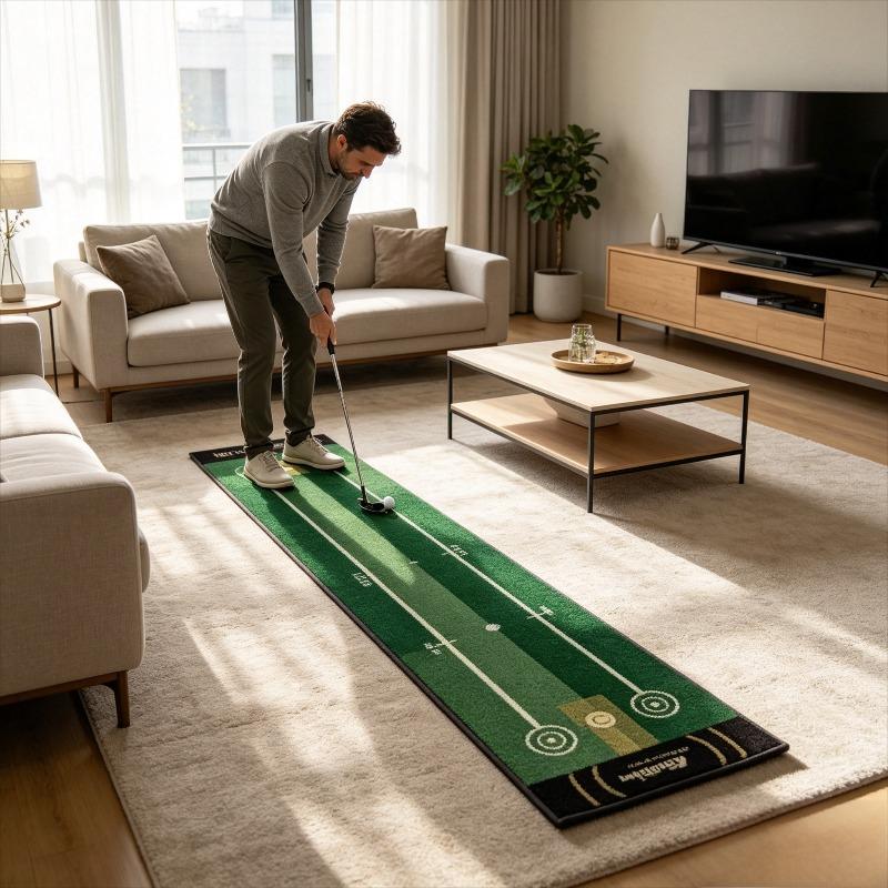 Golf Putter Mat Indoor Golf Practice Mat Office Home Portable Putter Training Mat Anti Slip Floor Mat