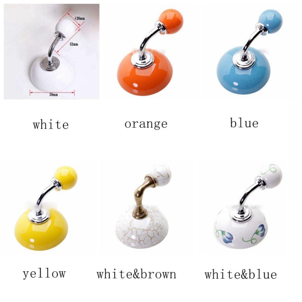 Zinc Zinc Zinc Alloy Ceramic Hooks Candy Colors Wall Hooks Robe Hook Storage Hooks  Keys