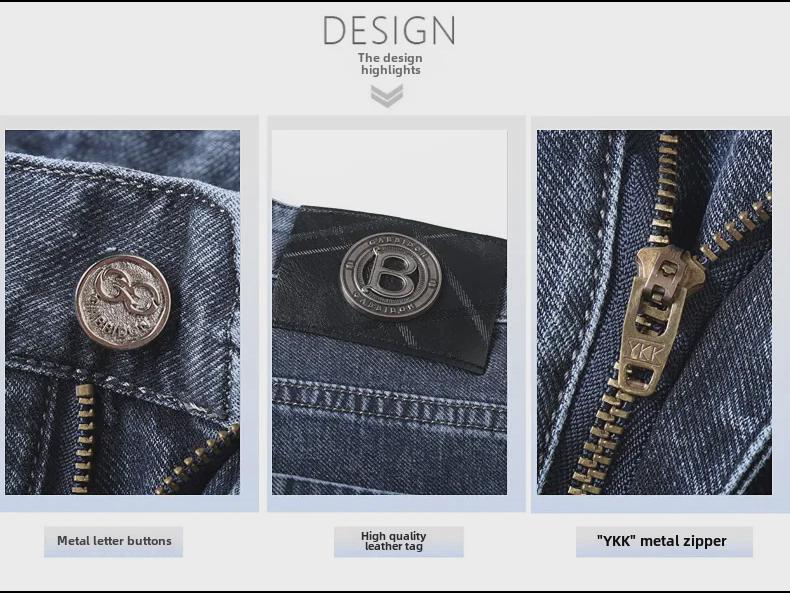 2023 Летние мужские свободные прямые тонкие джинсы из денима с молнией YKK