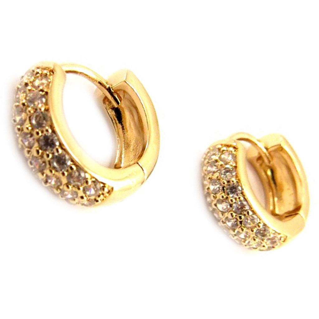 Les Trésors De Lily [L4321] - Позолоченные серьги-кольца «Déesse», золотисто-белые - 13x6 мм