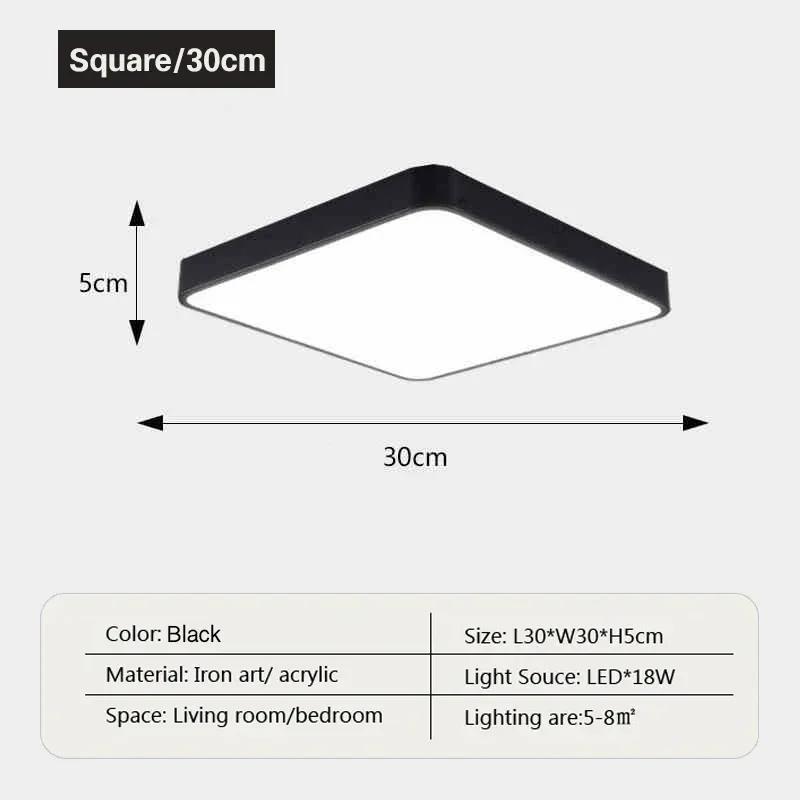 Современный светодиодный потолочный светильник для гостиной, спальни, кабинета, балкона, коридора, круглый квадратный светильник для внутреннего декора