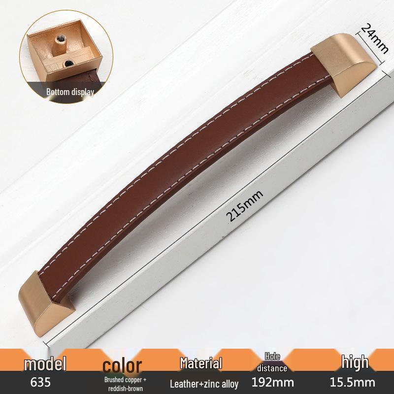 Antique Copper Leather Handle for Cabinets, Wardrobes, Shoe Cabinets, and Wine Boxes