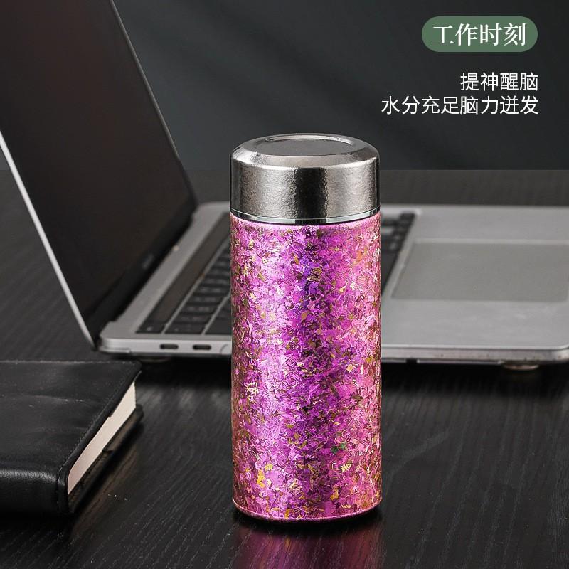 200ml Pure Titanium Vacuum Insulated Travel Cup Women Portable Pocket Size With Tea Infuser Modern Minimalist Design