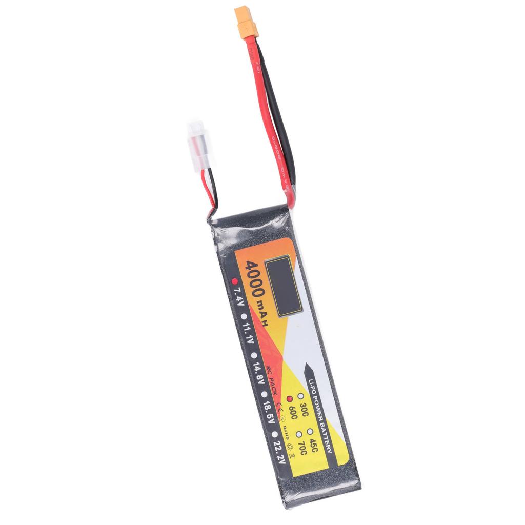 RC Lipo Battery 7.4V 60C Discharge Rate 2S XT60 Plug Connector 4000mAh Power for Remote Control