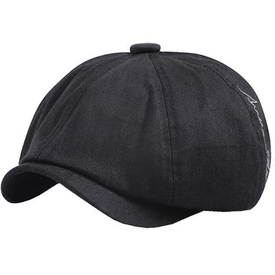 Newsboy вышитый английский УФ Cold CAP586 [Buzz Selection] Кепка, Кепка, Логотип, Буквы, Стильный, Защита, Защита, Мужская, Женская, (черный)