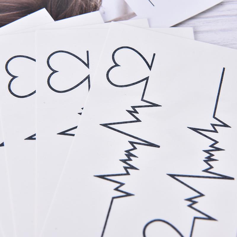 Heart Tattoos Temporary Ecg Tattoo Products Waterproof Disposable Tattoo Sticker