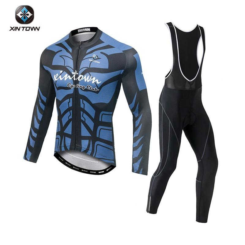 Womens Long Cycling Jersey Set Road Bike Riding Moisture Wicking