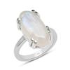 Natural Oval Shape Rainbow Moonstone Solid 925 Sterling Silver Prong Set Ring For Women & Girls Size 5 To 12