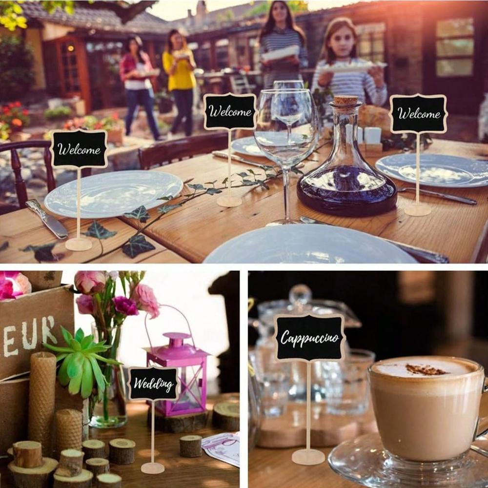 Chalkboard Signs, 20 PCS Mini Chalkboard with Easel Stand, Small Wooden Chalkboard for Party, Event Decorations