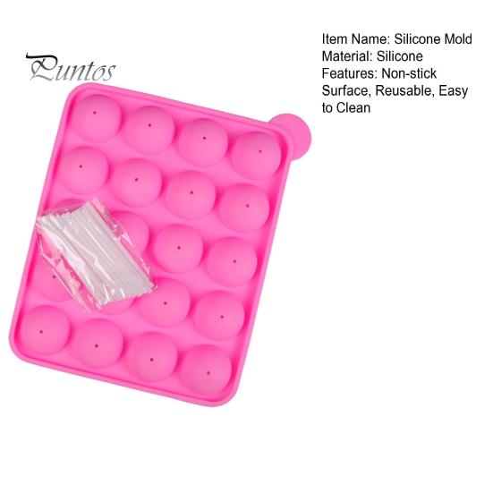 Силиконовая форма с антипригарным покрытием, 20 ячеек, формы для выпечки кексов Lolly Pop с палочками, многоразовый семейный набор для выпечки домашних сладостей