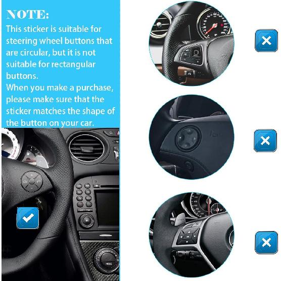 Car Button Stickers Interior Decals Compatible with 2008-2014 Mercedes Benz W204 C250 C350 E-Class Steering Wheel AC Window Radio Number Door & Air