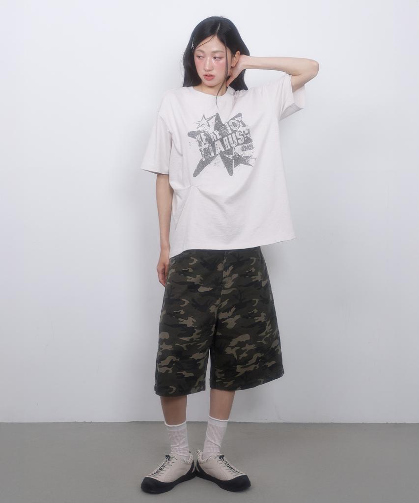 LMR Floral Logo Bermuda Pants Khaki