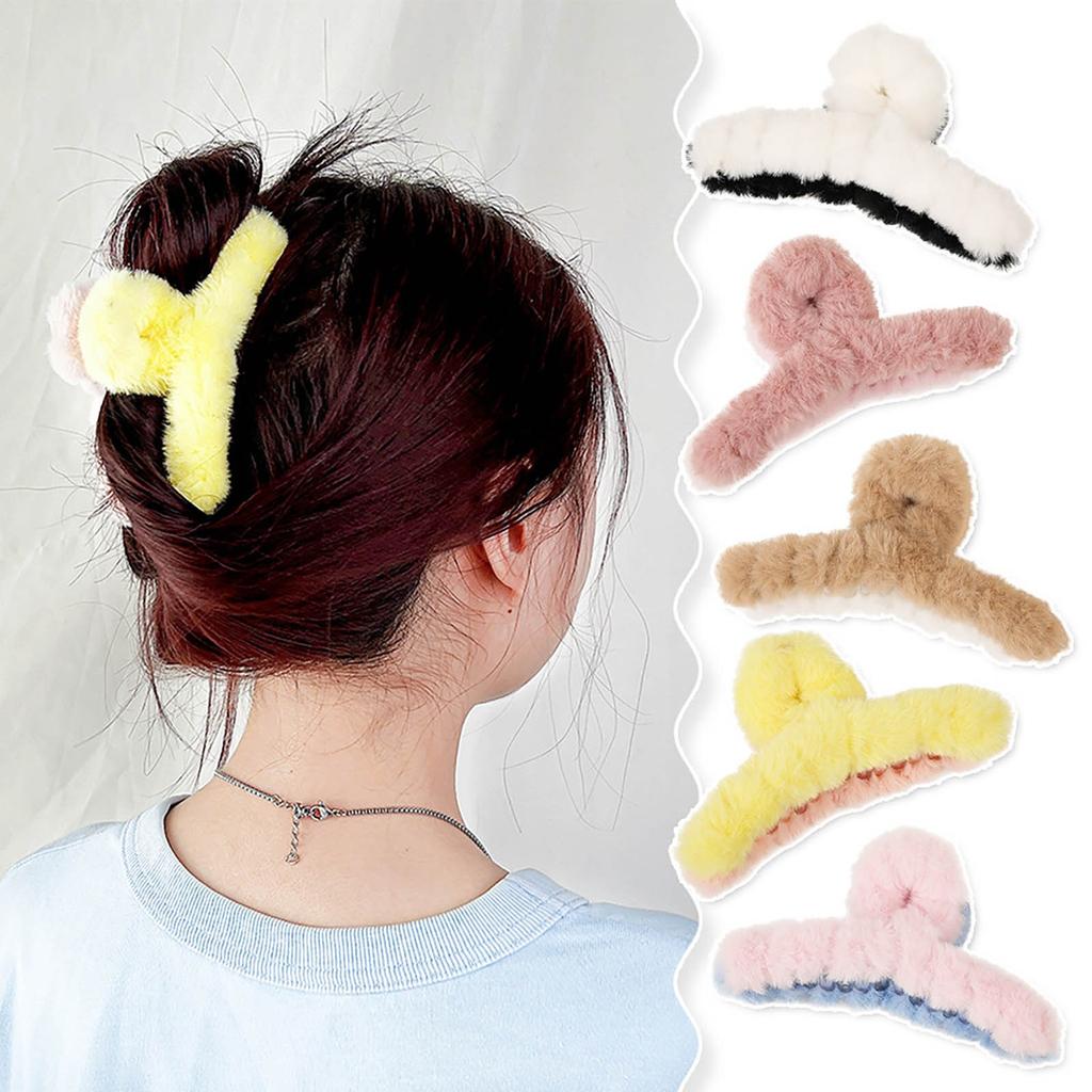 Plush Hair Clip Faux F-ur Hair Claws For Women Combs Clamps Autumn Winter Hairpins Fashion Hairgrips Hair Accessories