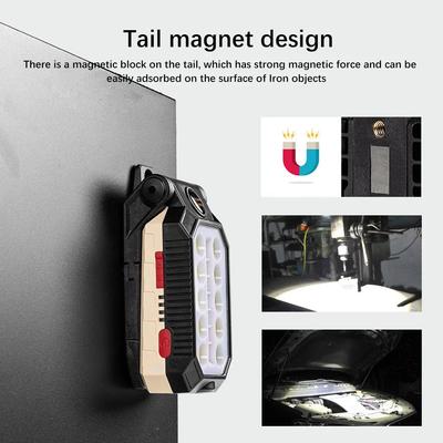 Мини портативный рабочий светодиодный фонарь COB с USB-зарядкой, магнитом и крючком, индикатором заряда, аварийный фонарь, уличный прожектор