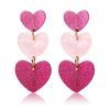 Длинные большие розовые серьги-подвески в форме сердца, длинные серьги для женщин, акриловые корейские украшения
