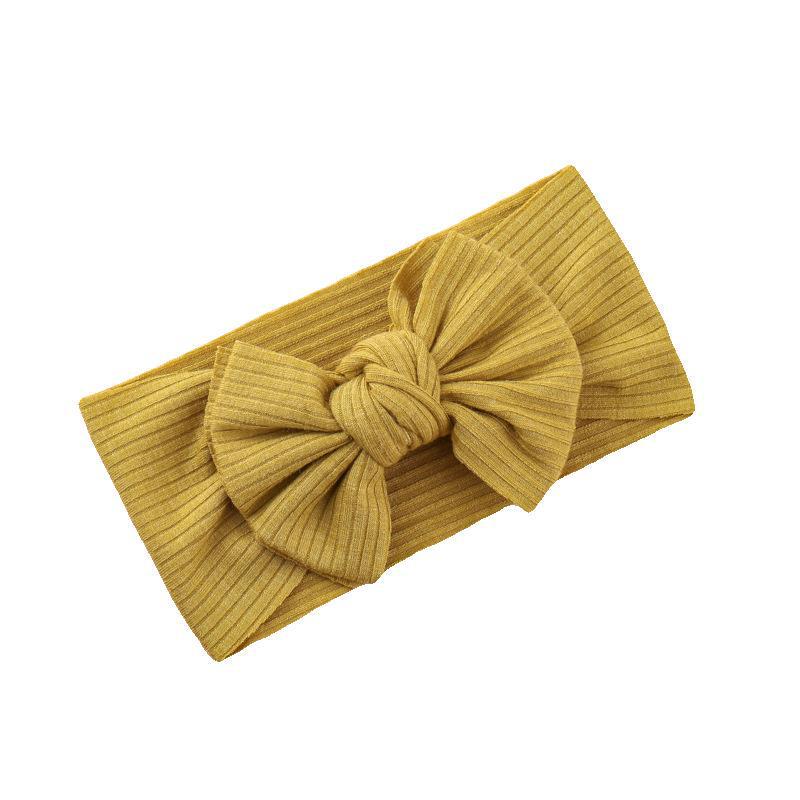 Европейские и американские вязаные повязки на голову с бантом для маленьких девочек – Высокоэластичный ребристый дизайн для детей