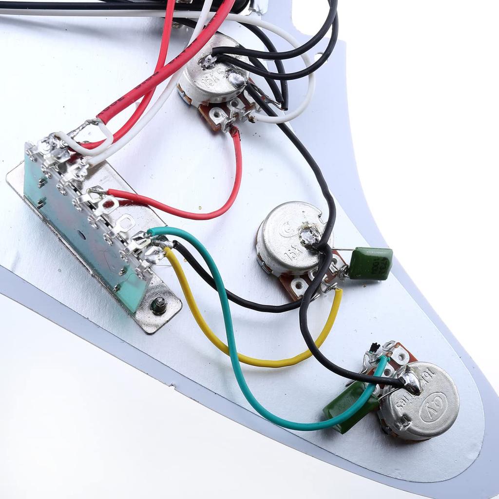 Musiclily HSS Strat с распаянной накладкой, звукосниматели single coil и humbucker для электрогитары ST Stratocaster, узор «черепаха», 11 отверстий, 4-слойная