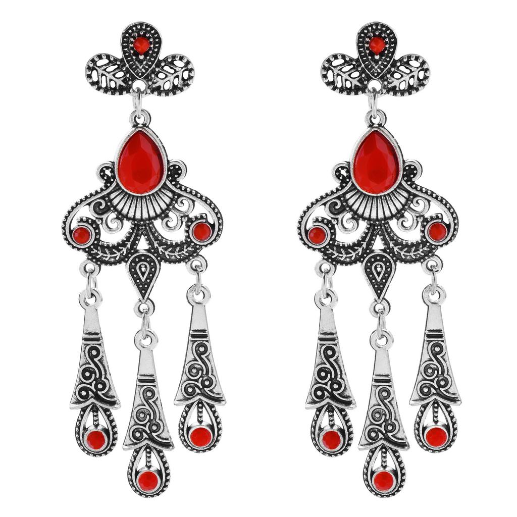 Art Deco Antique Vintage Flapper Style Jet Black Onyx Rhinestone Extra Long Dangle Earrings pearl earrings jewelry for women
