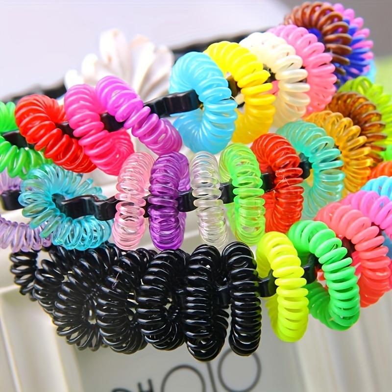 12 шт. Резинки для волос спиральные эластичные из резиновой проволоки случайного цвета, веревка, аксессуары для хвостика