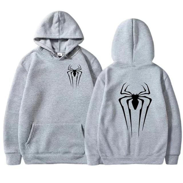 Новый мужской и женский пуловер Street Spider Print Sweatshirt Hoodie Spider Pattern Autumn and Winter Free Hoodie