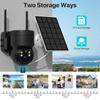 PTZ IP Camera Outdoor Wireless Solar Wifi Camera With Solar Panel 4MP HD Built-in 7800mAh Recharge Battery PIR Human Alarm iCsee