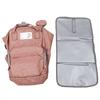 Diaper Backpack Large Capacity Waterproof Multi Pockets Travel Mummy Bag for Outdoor Pink Oxford Cloth