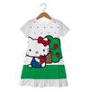 Летний Пижамный Комплект Юбка Hello Kitty Детская Мода Повседневное Платье для Девочек 3-6 Лет