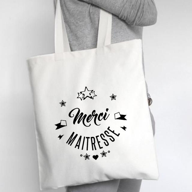 French Print Canvas Shoulder Bags Female Shopping Totes Women Travel Handbags Eco Reusable Storage Pouch Bookbags Teacher Gifts