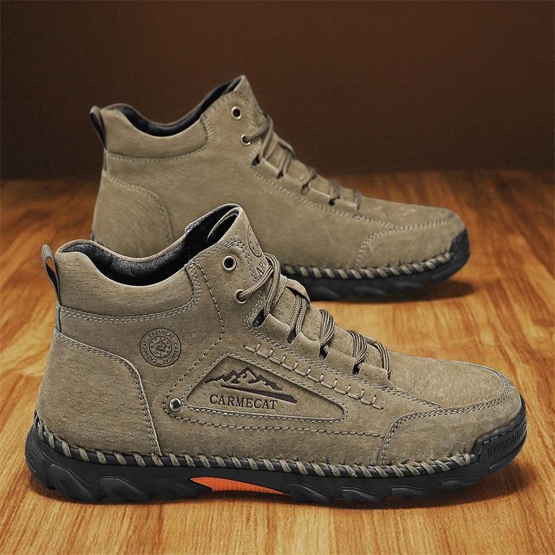 Новые осенние мужские ботинки из натуральной кожи ручной работы, кроссовки с уличным дизайном, мужская дышащая повседневная кожаная обувь, мужские ботильоны