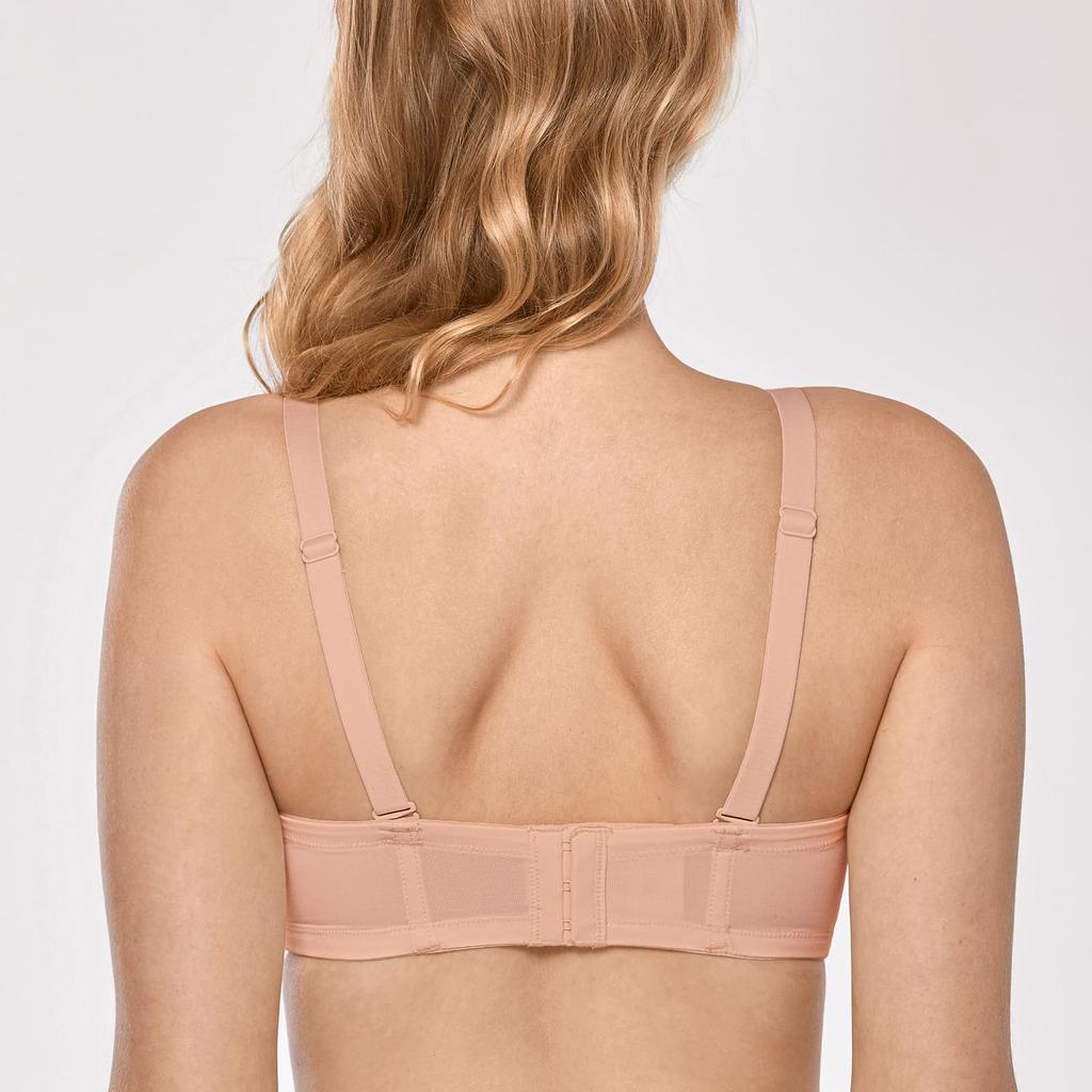 Strapless Bra for Molded Full Large Size Strapless Brushed G75 [DELIMIRA] Women, Wired, Cup, Bra, Bra, Beige,