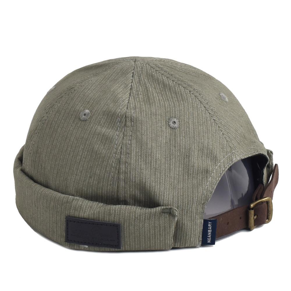 Solid Color Beanie Cap Adjustable Unisex Skullcaps Vintage Brimless Landlord Hat Men Women
