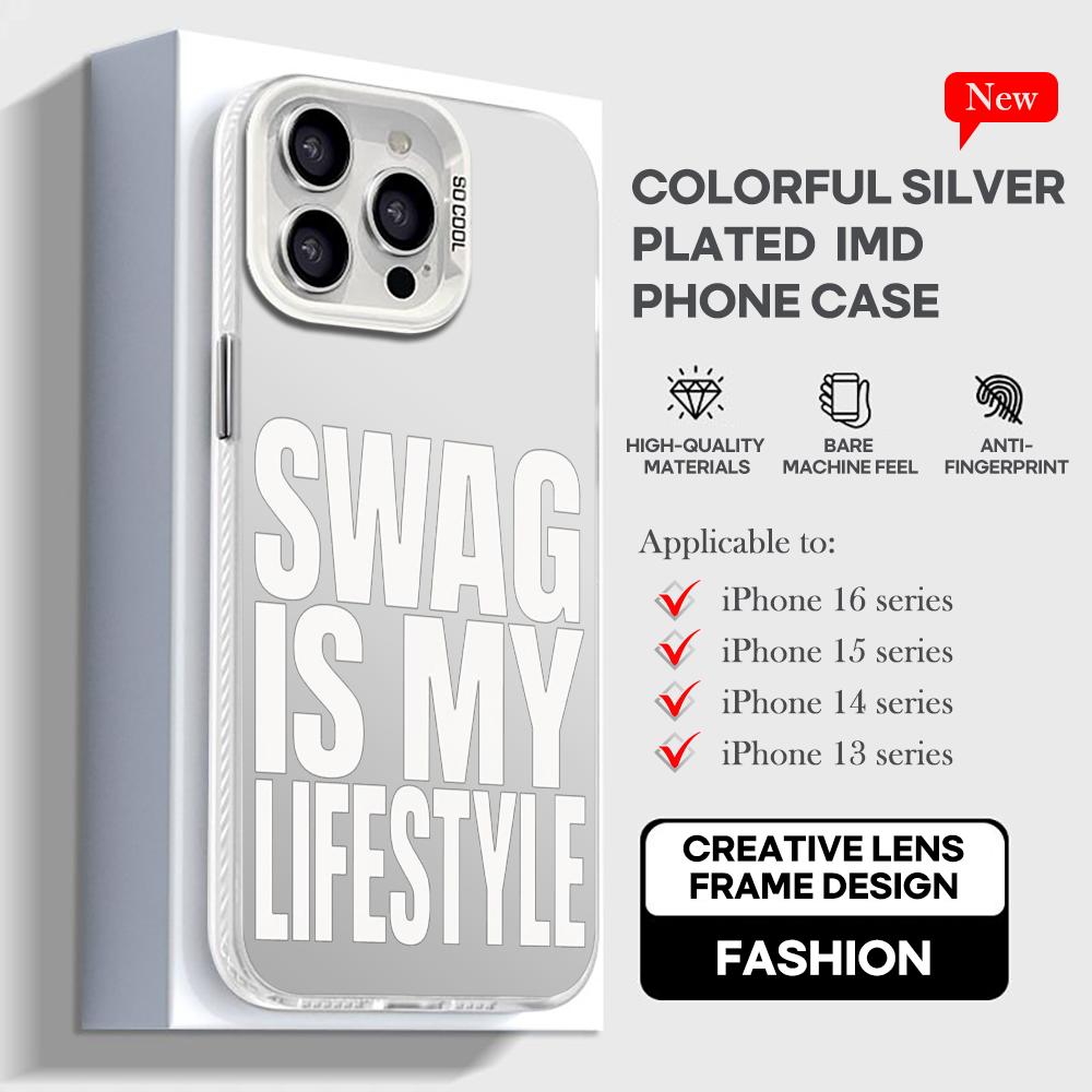 Hip-hop Swag logo lifestyle fashion Phone Case For lMDColor Silver Shell For lPhone 17 16 e 15 14 13 12 11 Pro Max Plus