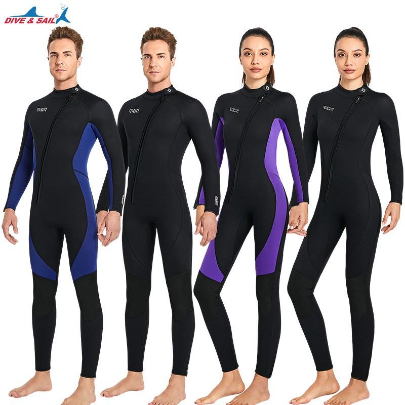 Diving Suit 3MM One-piece Long-sleeved Cold-proof Warm Swimsuit Snorkeling Surfsuit