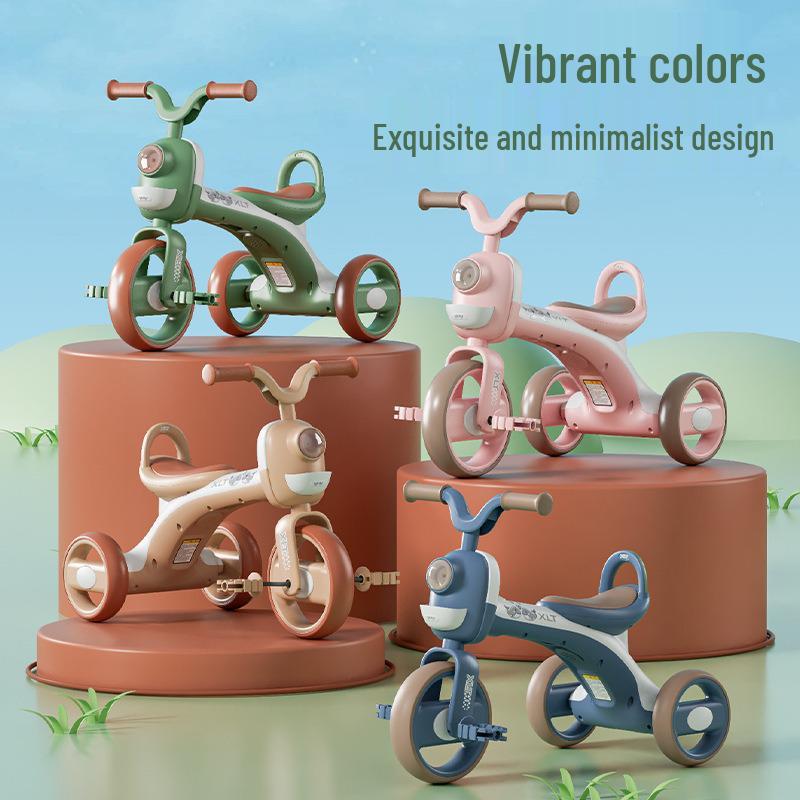 Children's Music Tricycle Stroller Pedal Bike for Toddlers with Glider Function