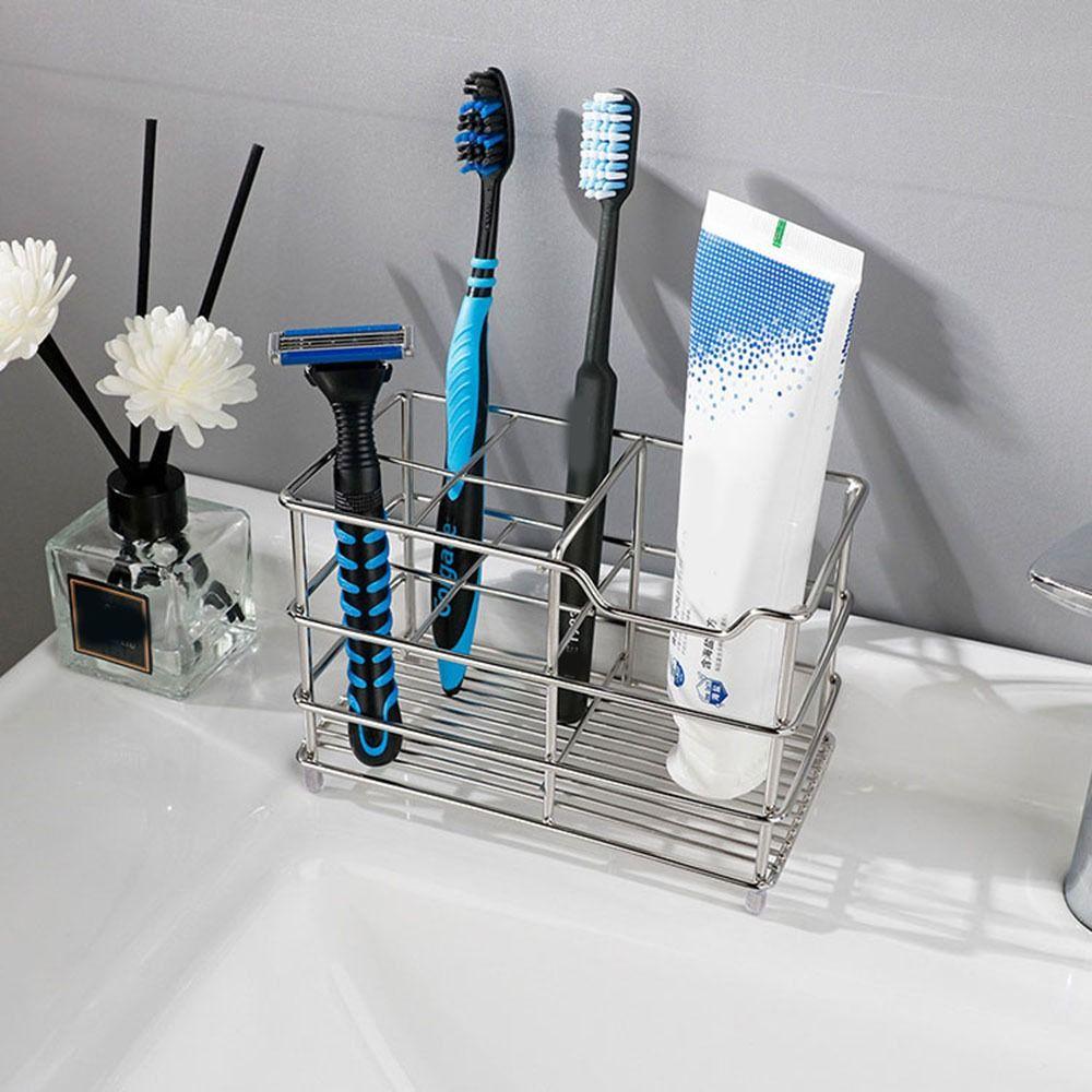 Easy to Clean Toothbrush Holder Stainless Steel Shower Table Bracket  Bathroom