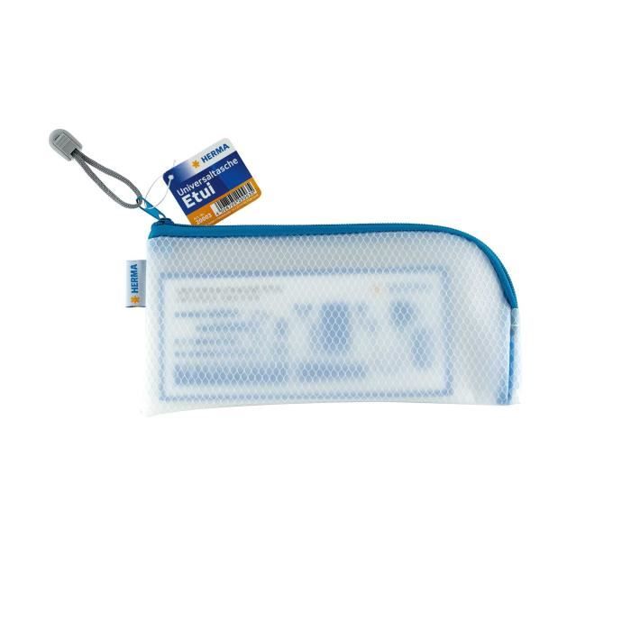 Bac à stylos - HERMA - 20003 - EVA - Zippée - Bleu Transparent