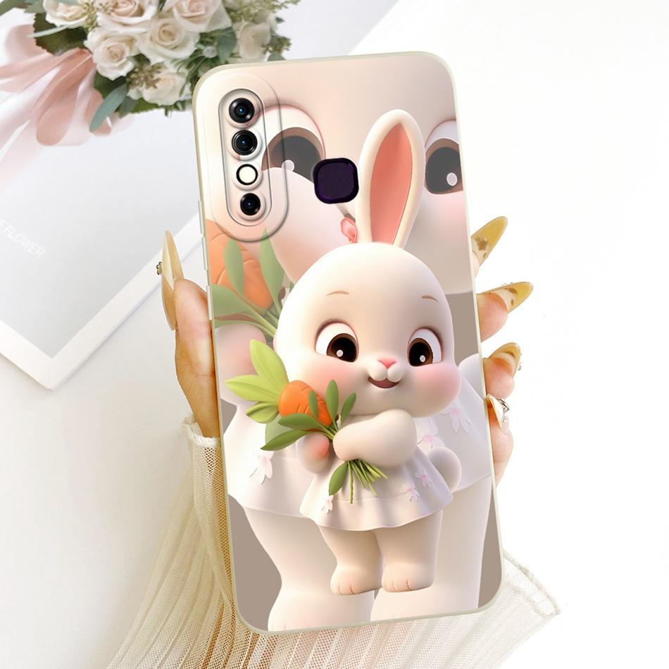 For Infinix Hot 8 / Hot 8 Lite X650 X650C X650B X650D Cute Cat Flower Cartoon Phone Case Shockproof Soft Silicone Covers Bumpers