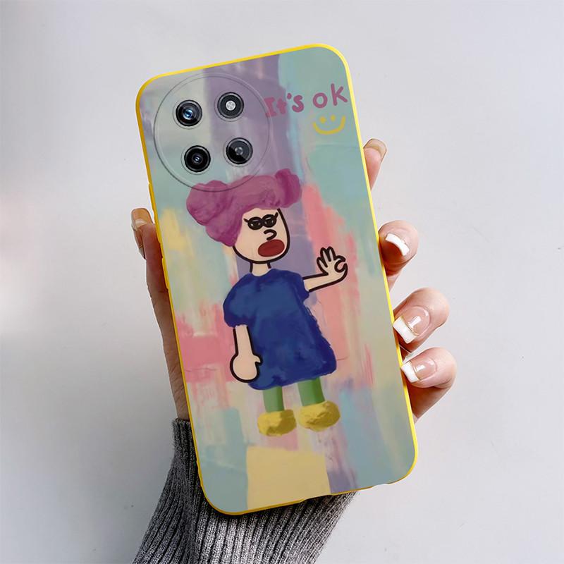 Чехол для телефона OPPO Realme 11 4G Милый Кот Мультяшная Собака Забавный Чехол Мягкий Силикон Защита Задняя Крышка Для Realme11 RMX3636 Funda