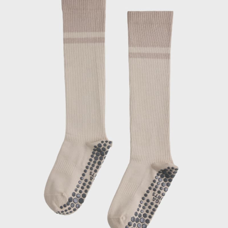 Носки высокие полосатые двухцветные для йоги HUGDAY