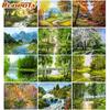 Frameless Forest Landscape DIY Digital Painting By Numbers Modern Wall Art Canvas Painting For Home Decoration