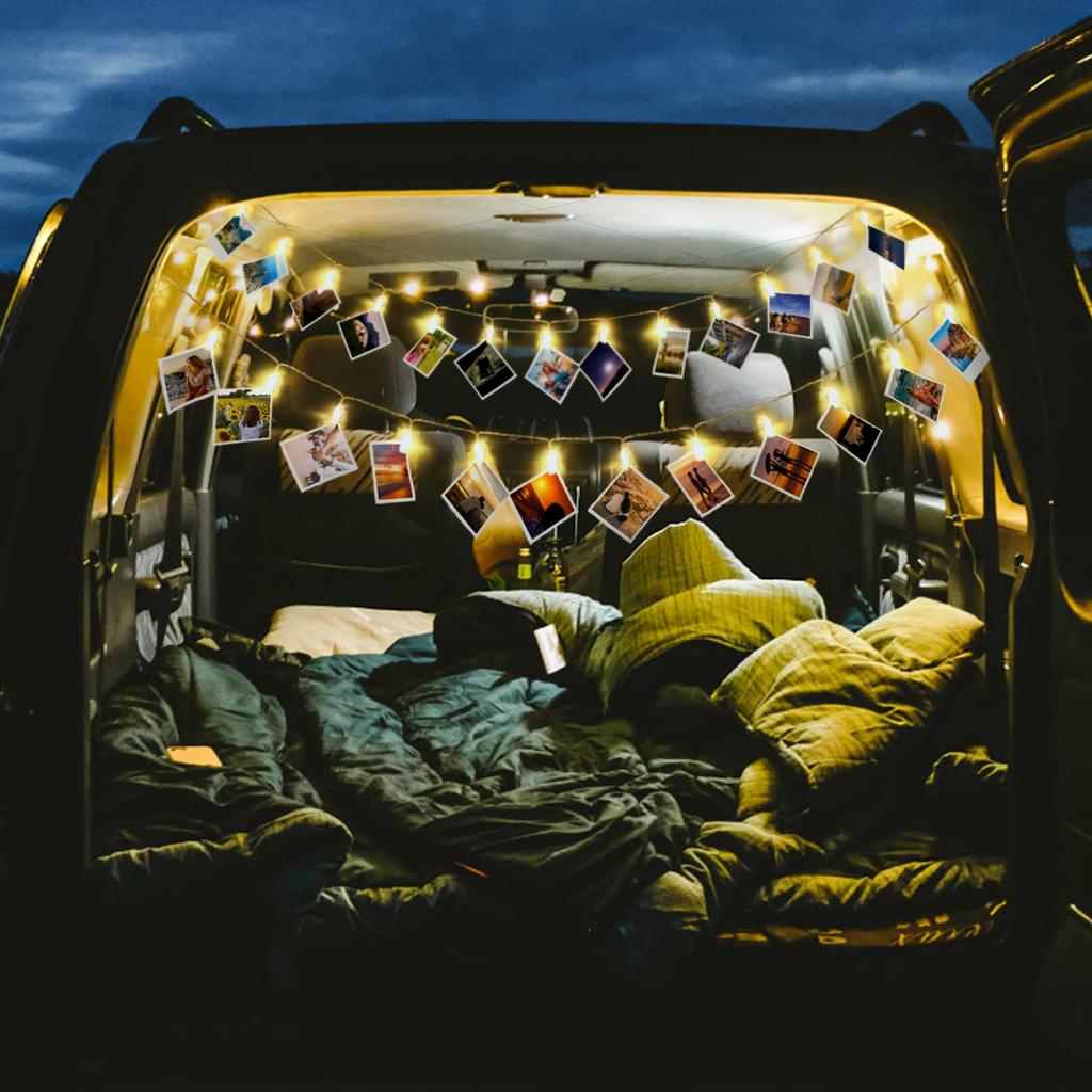 LIHAO Photo Clip Photo Decoration Light 5M 50 Bulbs Birthday Light Wall Hanging Photo Art Collage Memo Clip LED String Light Decoration Decoration