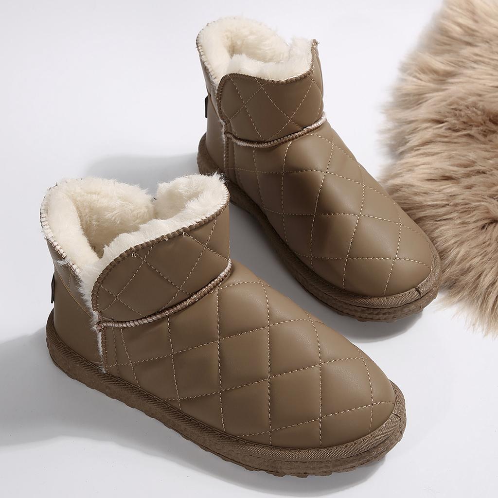 Модные толстые плюшевые зимние ботинки женские нескользящие водонепроницаемые зимние ботинки для женщин удобные теплые хлопковые туфли женские ботильоны на плоской подошве