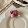 Форма Розы Сатиновый Розовый Жемчуг Зажим для Волос Тканевая Шпилька Украшение Аксессуары для Волос
