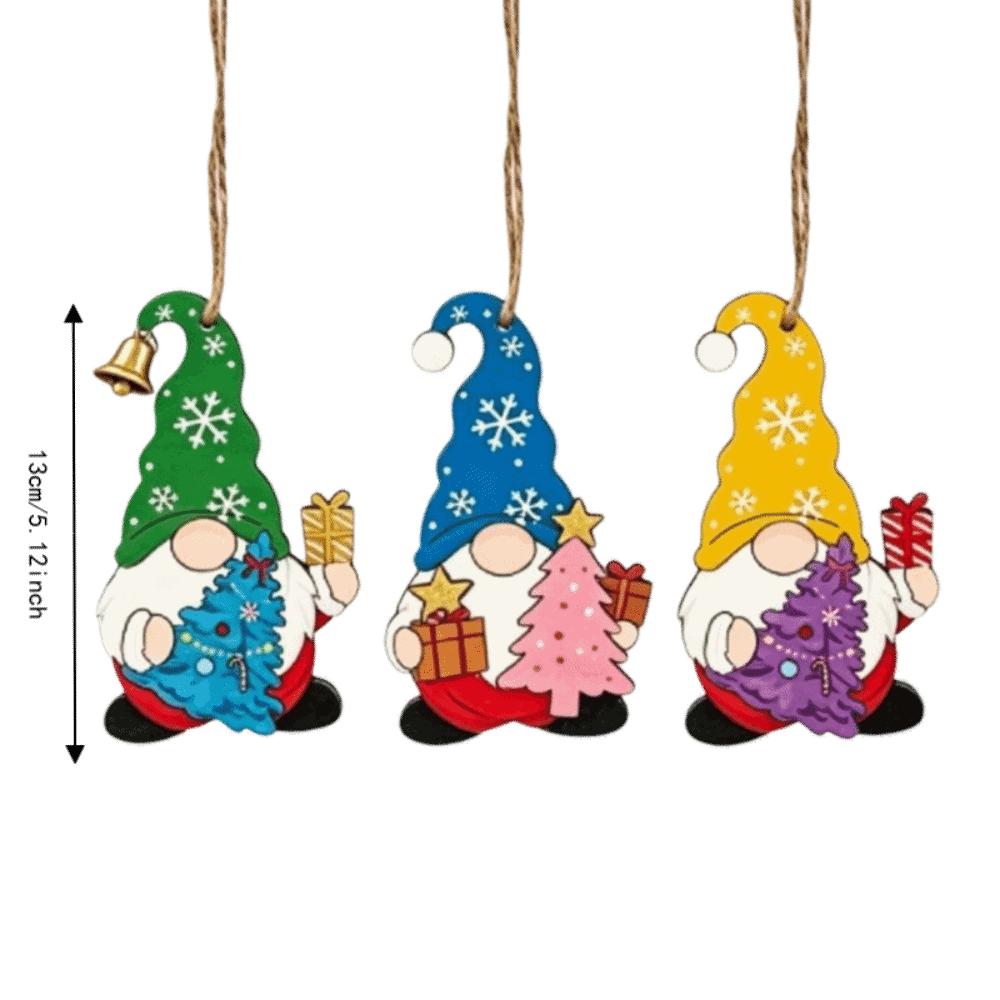3 pcs 2D Flat Christmas Tree Ornaments Santa Claus Christmas Decor Xmas Hanging Pendant Christmas