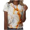 New Marble Graphic T-Shirts Gradient 3D Print Women O-Neck Short Sleeve T Shirt Y2k Harajuku Oversized Tees Top Female Clothing