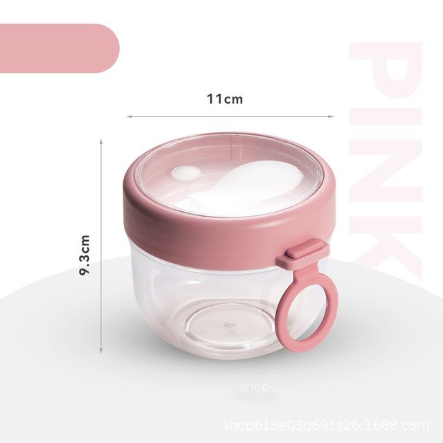 600ml Portable Breakfast Cup Multifunction Transparent Overnight Oat Food Container with Lid and Spoon for Cereal Milk or Yogurt