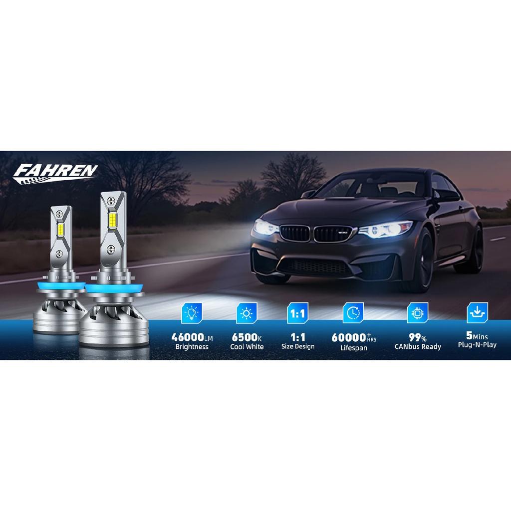 2PCS H11 H9 H8 LED Light Bulb,50000LM 6500K Easy Installation H11 Fog Light Bulbs Turn Signal Light Assemblies,CANbus Ready