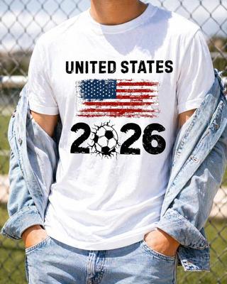 Футболка Чемпионата мира по футболу 2026 США, Футболка для фаната футбола, Футболка с флагом США, Наряд для фаната футбола, Футболка для дня игры, Подарок для любителя футбола