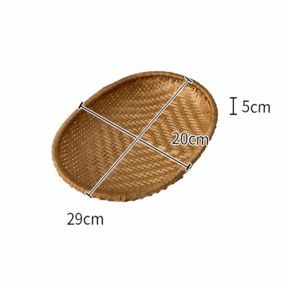 Oval Shape Rattan Storage Basket Wicker Material Fruit Display Basket  Kitchen Use