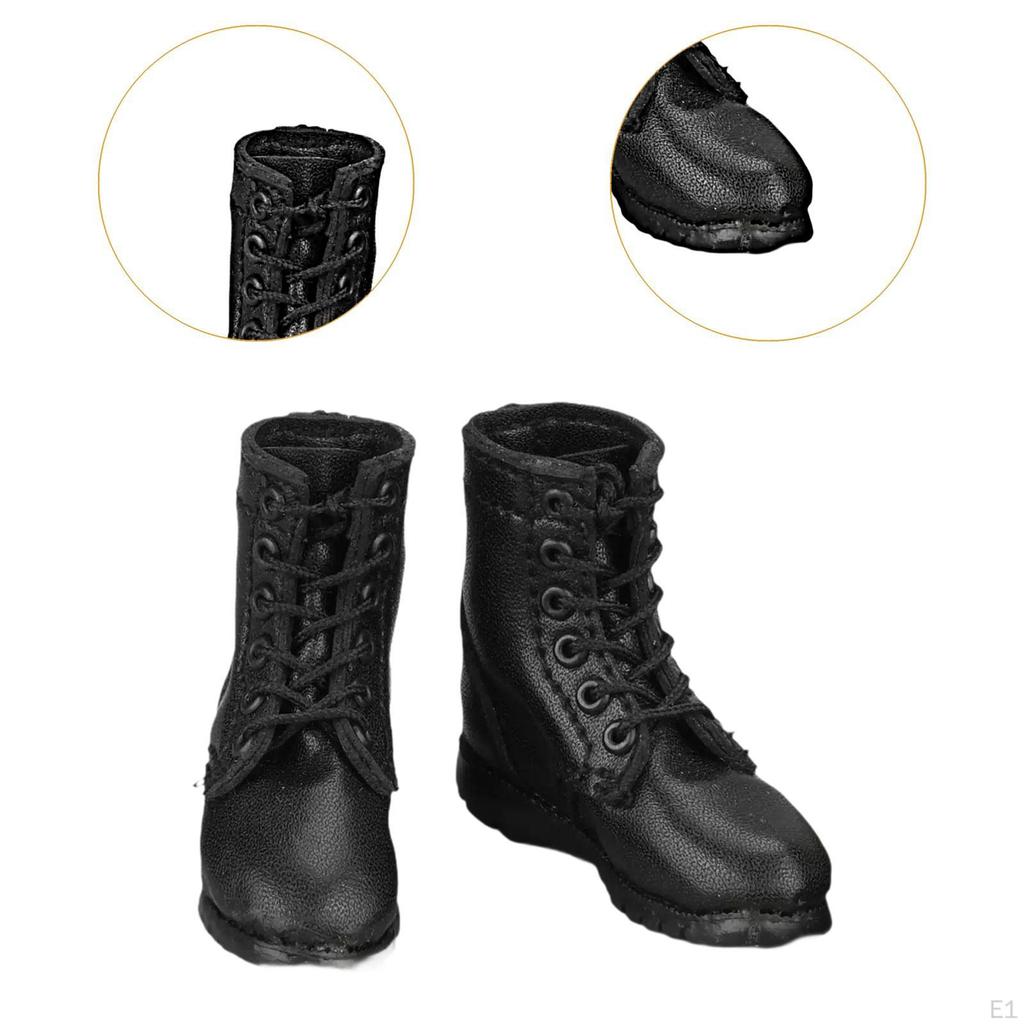 1:6 Scale Short Tube Boots Miniature Figure Costume Accessories Outfit Fashion Stylish Lace Up Boot